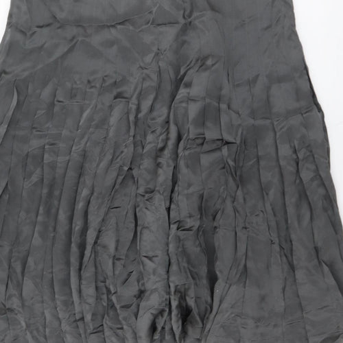 NEXT Womens Green Polyester Pleated Skirt Size 10 Zip