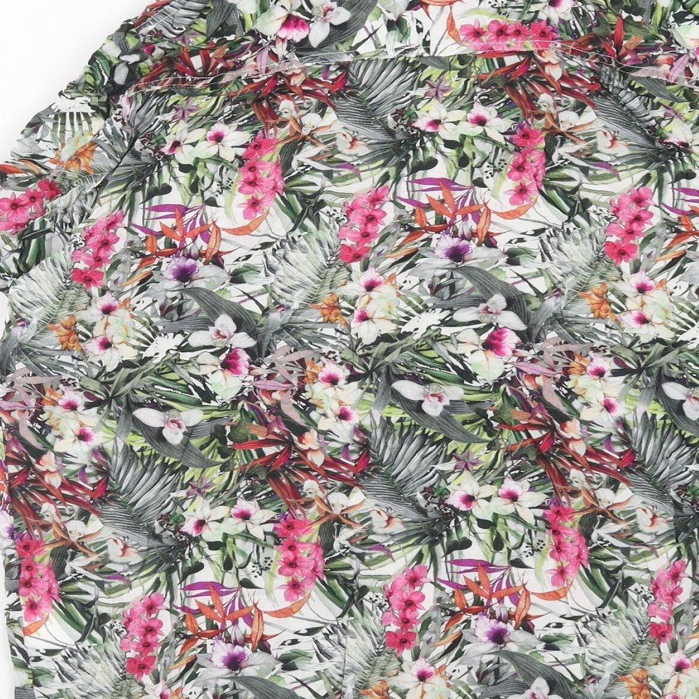 AFIBEL Womens Multicoloured Floral Viscose Basic Button-Up Size 16 Collared