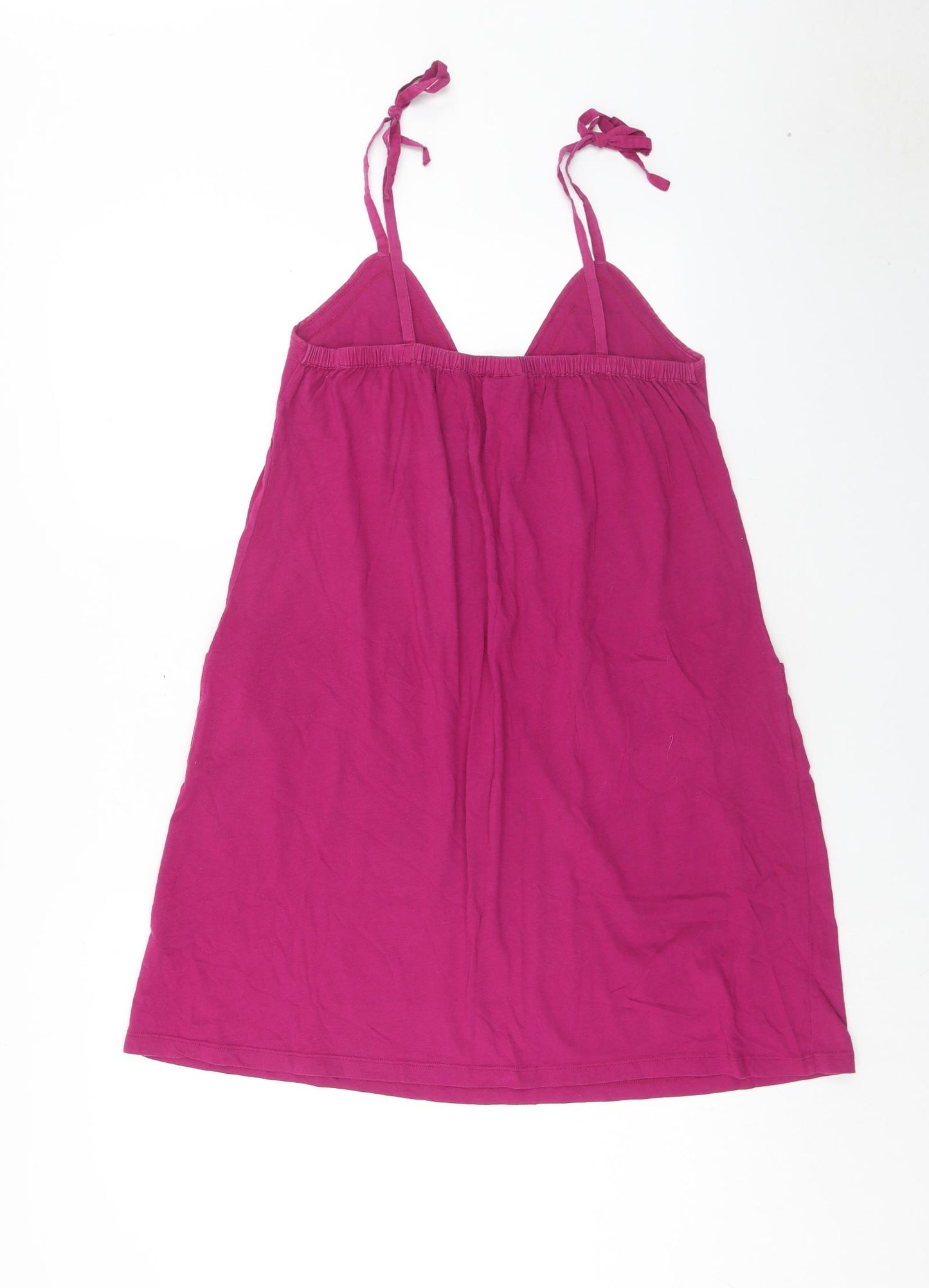John Lewis Womens Purple Cotton Mini Size S V-Neck Pullover