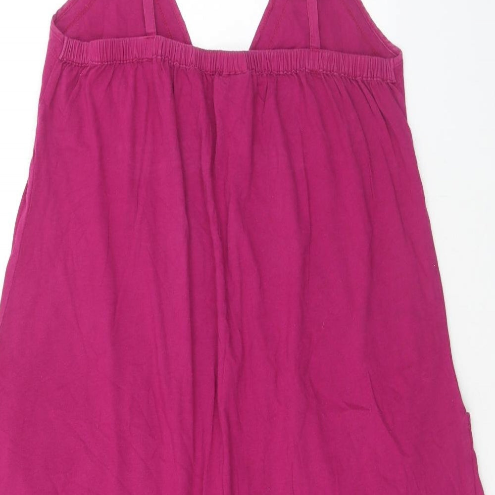 John Lewis Womens Purple Cotton Mini Size S V-Neck Pullover
