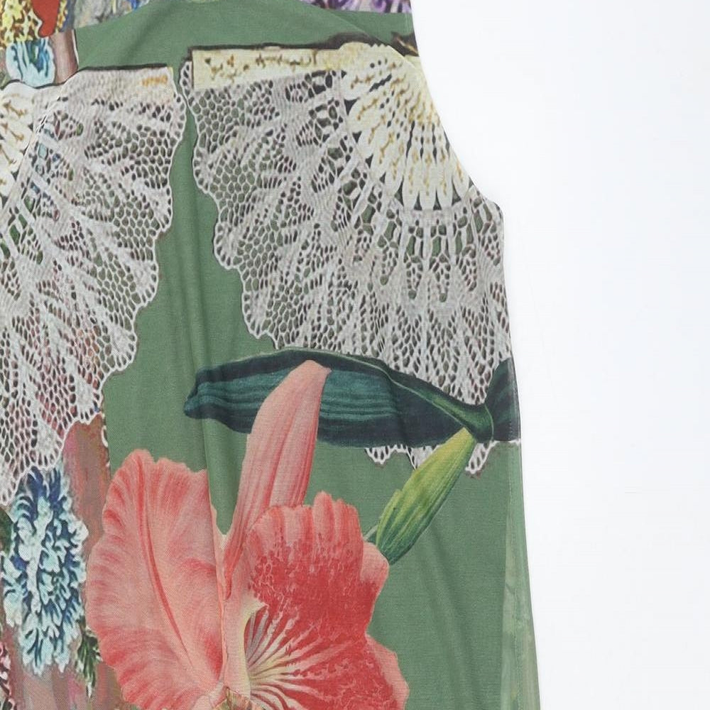 Desigual Womens Multicoloured Floral Polyester Shift Size L Boat Neck Pullover