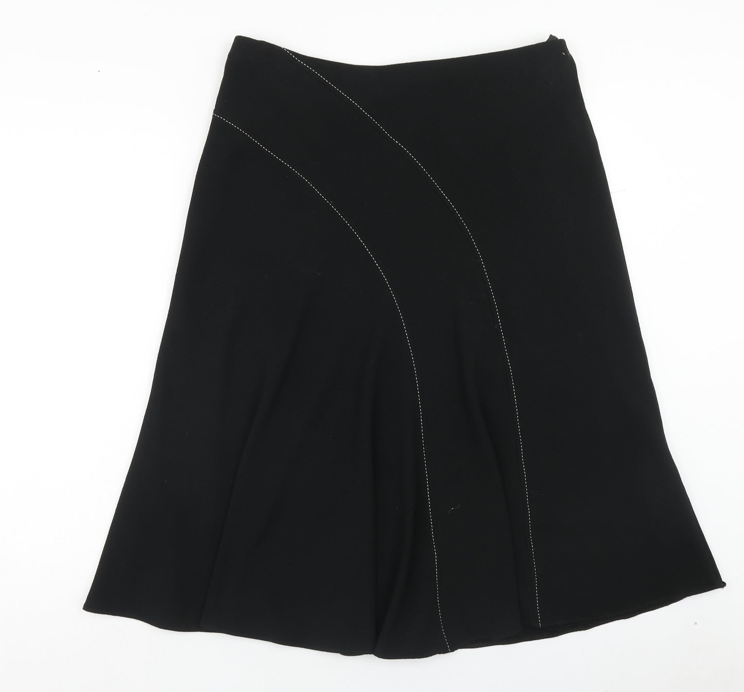 Marks and Spencer Womens Black Polyester Swing Skirt Size 16