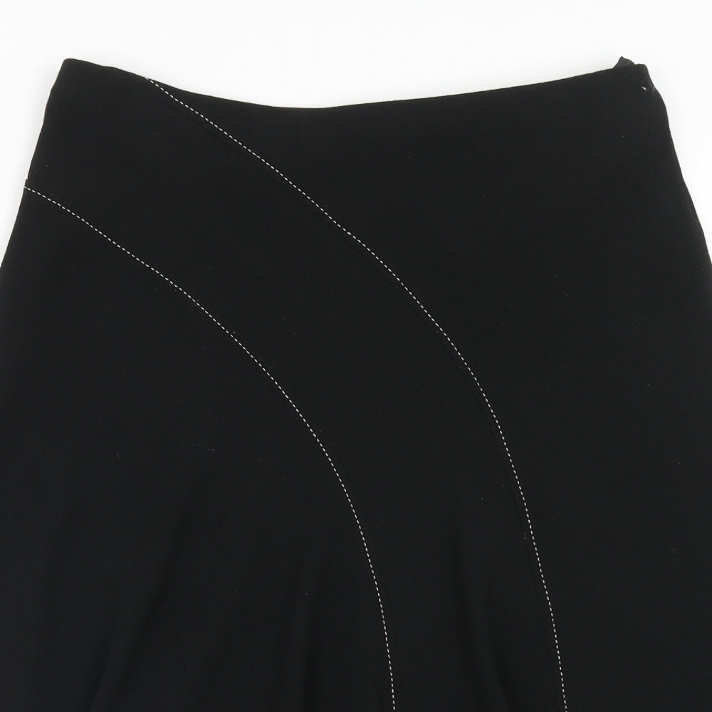 Marks and Spencer Womens Black Polyester Swing Skirt Size 16