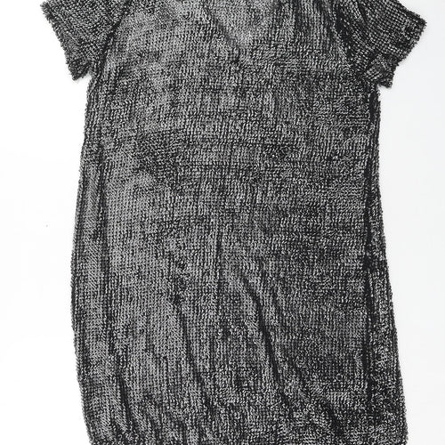 Missguided Womens Silver Polyester A-Line Size 10 V-Neck Pullover