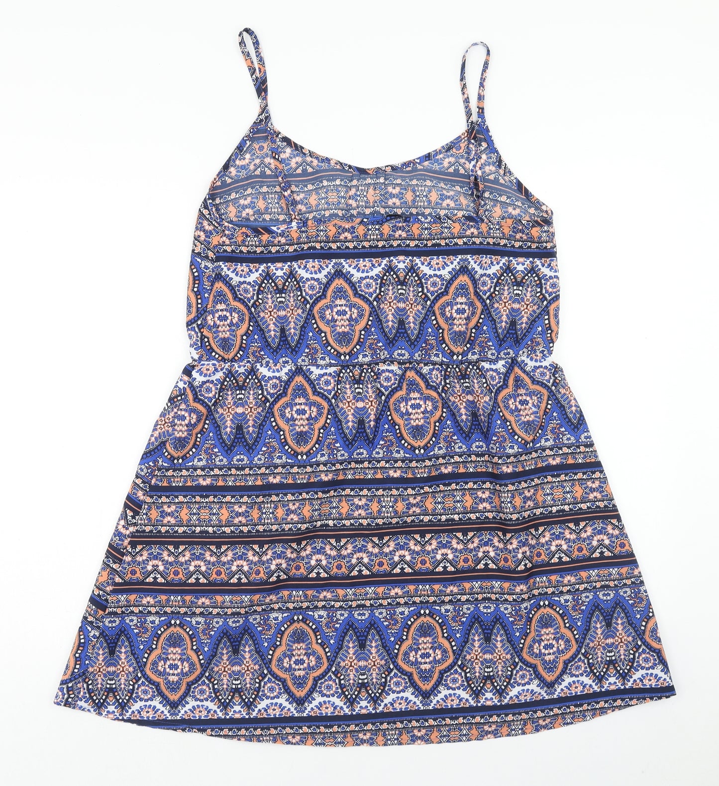 New Look Womens Multicoloured Geometric Polyester A-Line Size 12 Round Neck Pullover