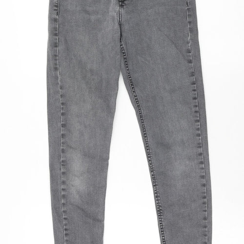 Topshop Womens Grey Cotton Skinny Jeans Size 26 in L32 in Regular Zip