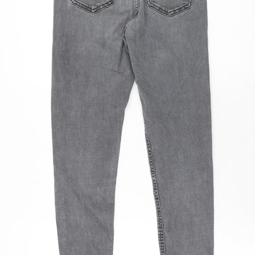 Topshop Womens Grey Cotton Skinny Jeans Size 26 in L32 in Regular Zip