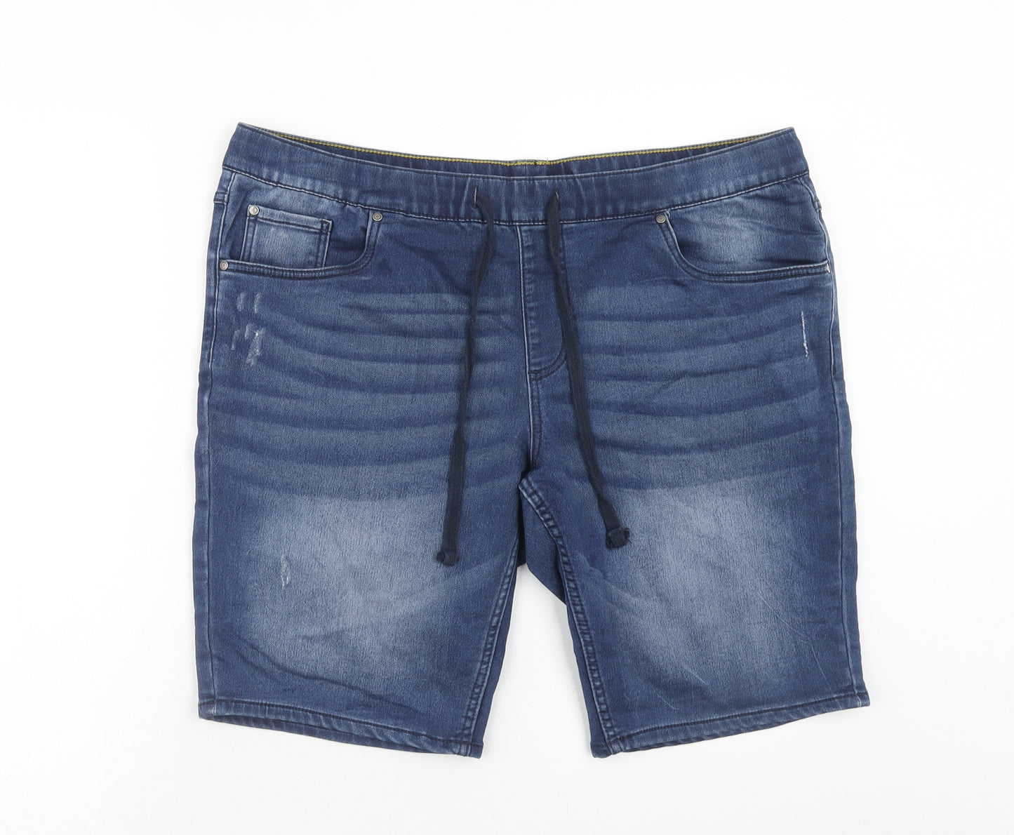 Livergy Womens Blue Cotton Basic Shorts Size 40 in Regular Drawstring