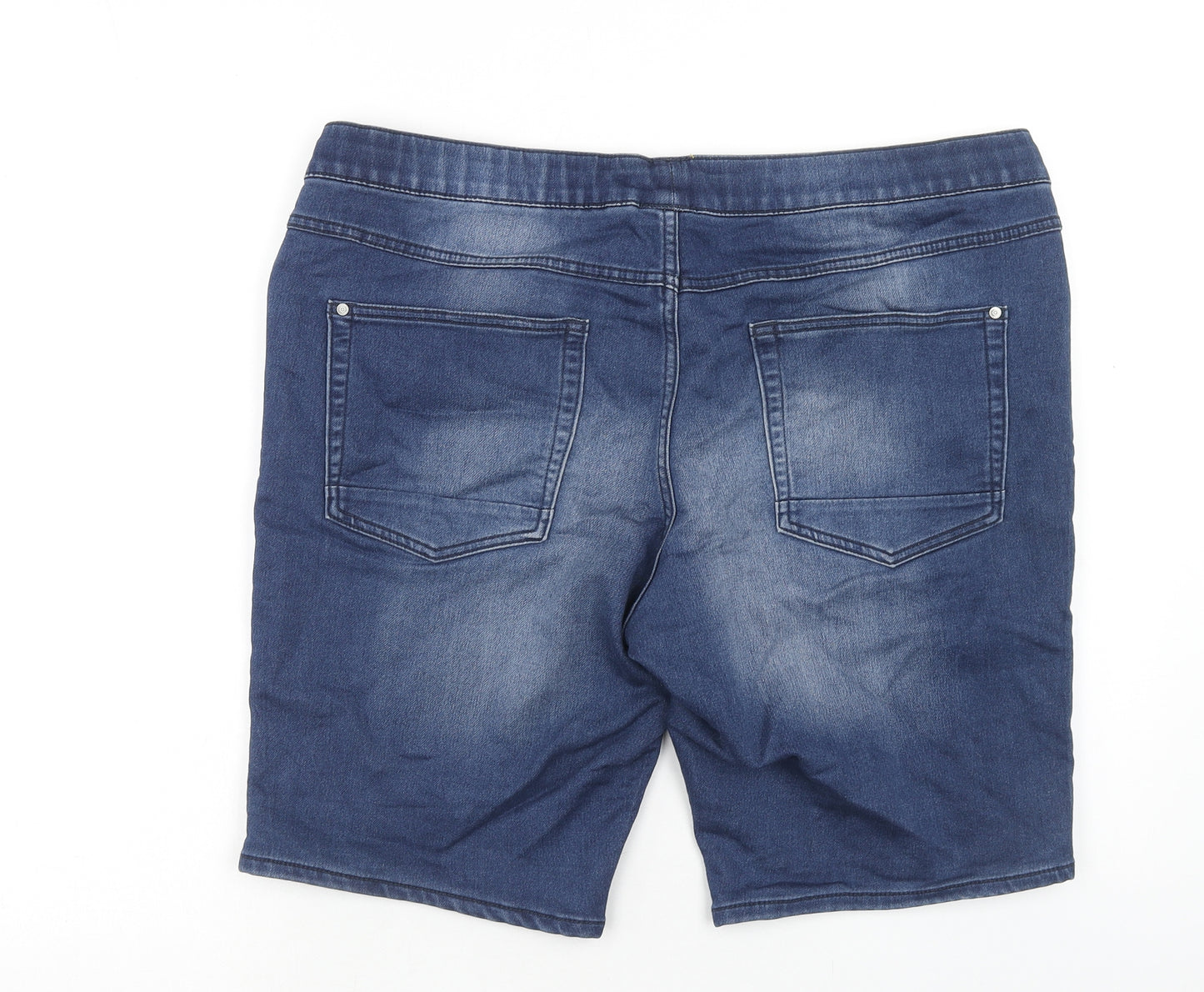 Livergy Womens Blue Cotton Basic Shorts Size 40 in Regular Drawstring