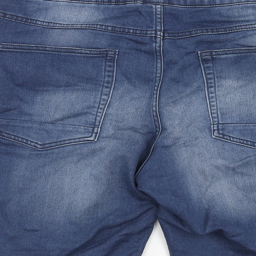 Livergy Womens Blue Cotton Basic Shorts Size 40 in Regular Drawstring