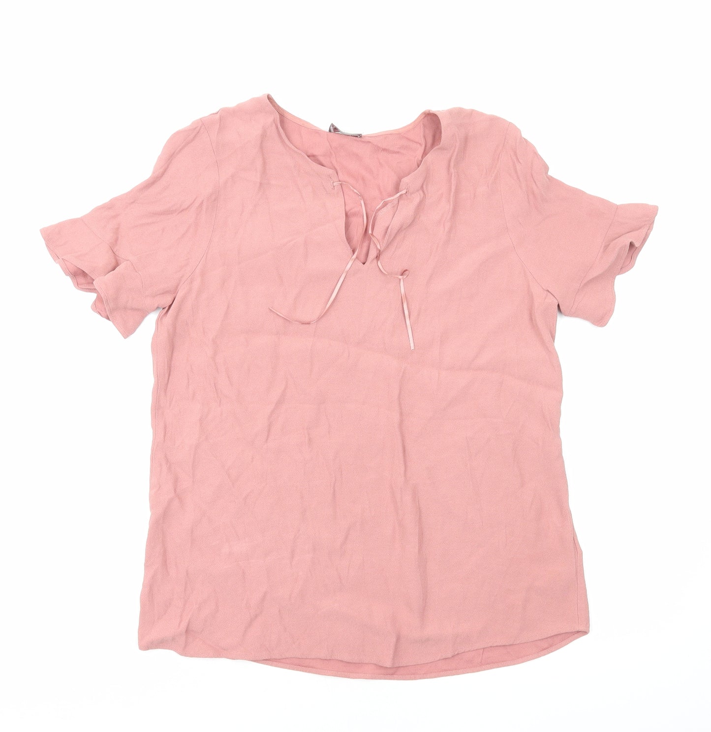 Phase Eight Womens Pink Viscose Basic Blouse Size S V-Neck