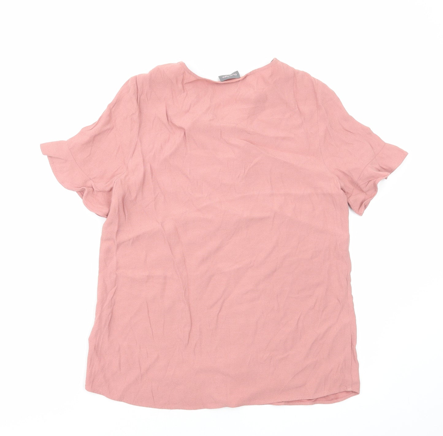 Phase Eight Womens Pink Viscose Basic Blouse Size S V-Neck