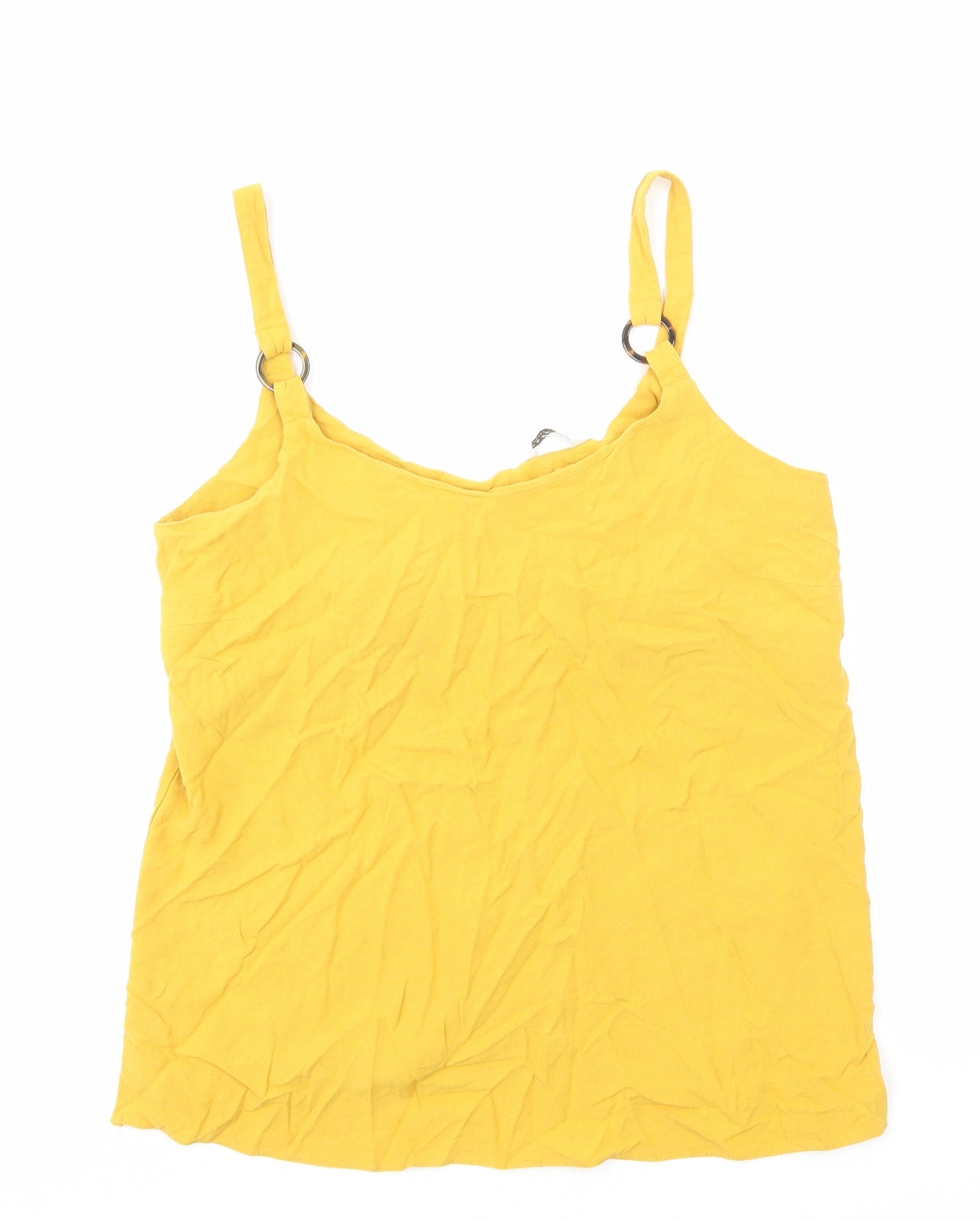 Papaya Womens Yellow Viscose Camisole Tank Size 12 V-Neck