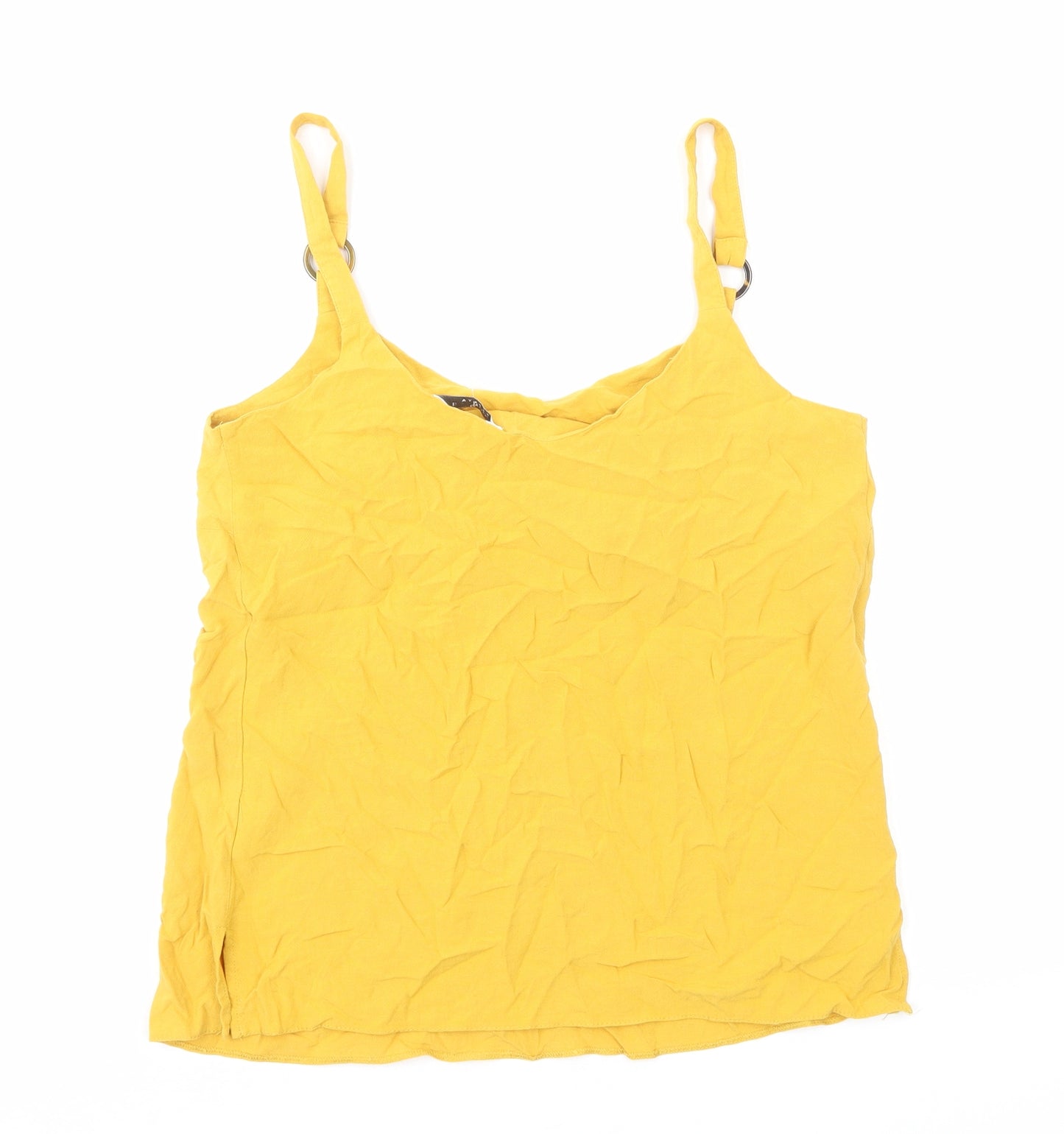 Papaya Womens Yellow Viscose Camisole Tank Size 12 V-Neck