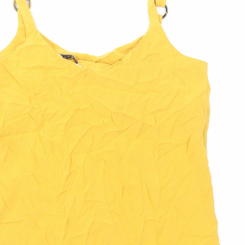 Papaya Womens Yellow Viscose Camisole Tank Size 12 V-Neck