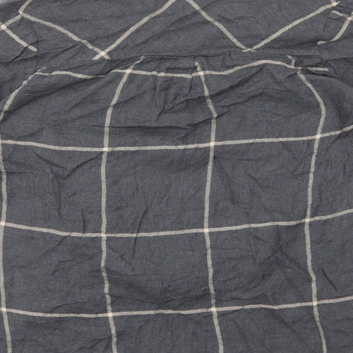 River Island Womens Grey Check Viscose Basic Blouse Size 10 V-Neck