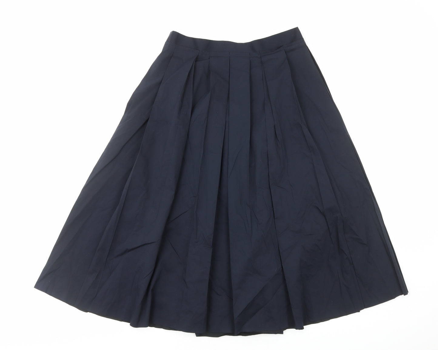 COS Womens Blue Cotton Pleated Skirt Size 12 Zip