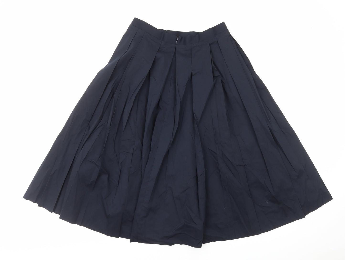 COS Womens Blue Cotton Pleated Skirt Size 12 Zip