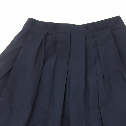 COS Womens Blue Cotton Pleated Skirt Size 12 Zip