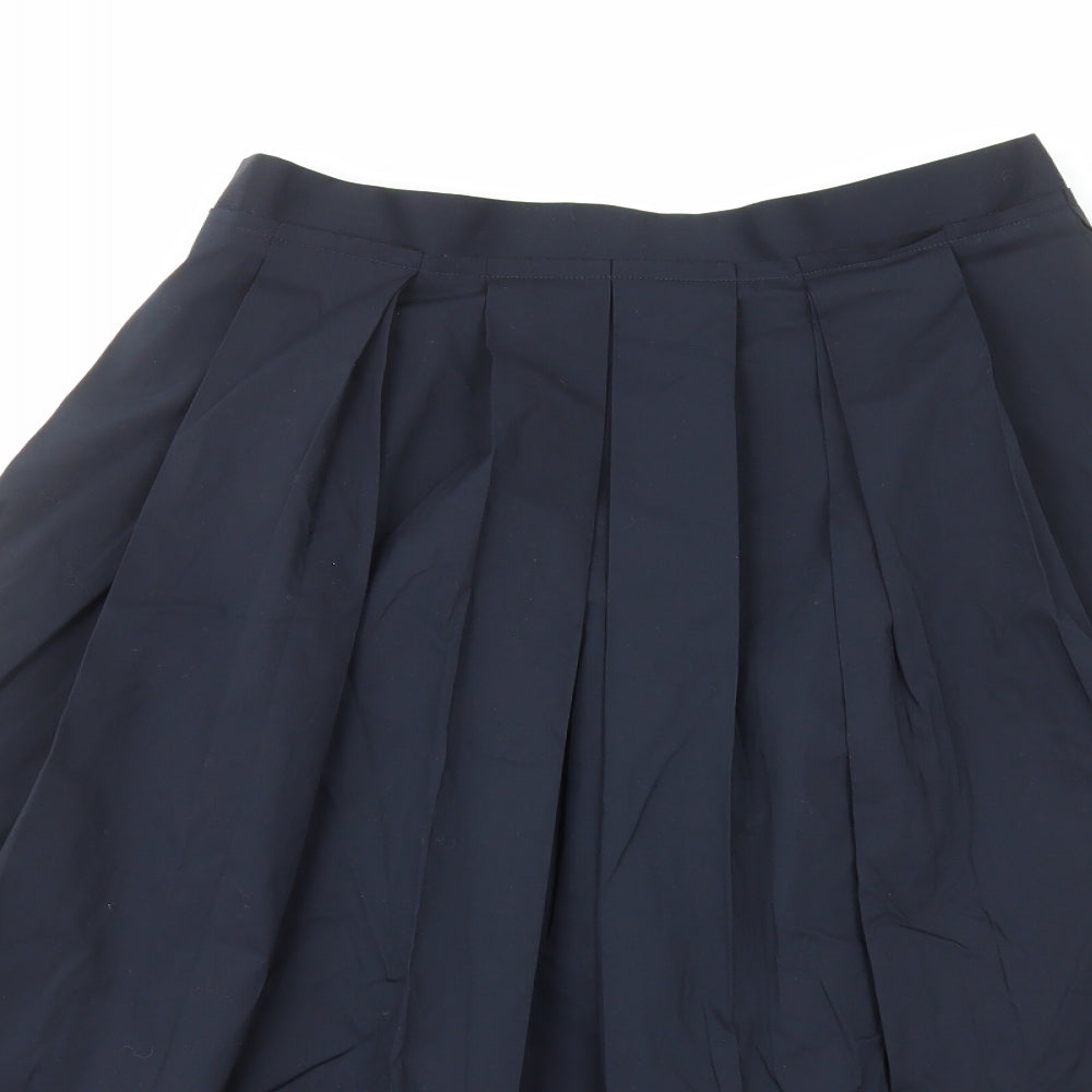 COS Womens Blue Cotton Pleated Skirt Size 12 Zip