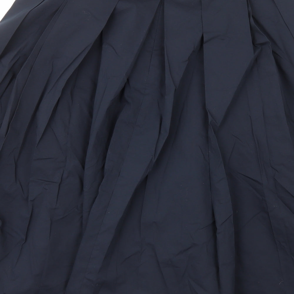 COS Womens Blue Cotton Pleated Skirt Size 12 Zip