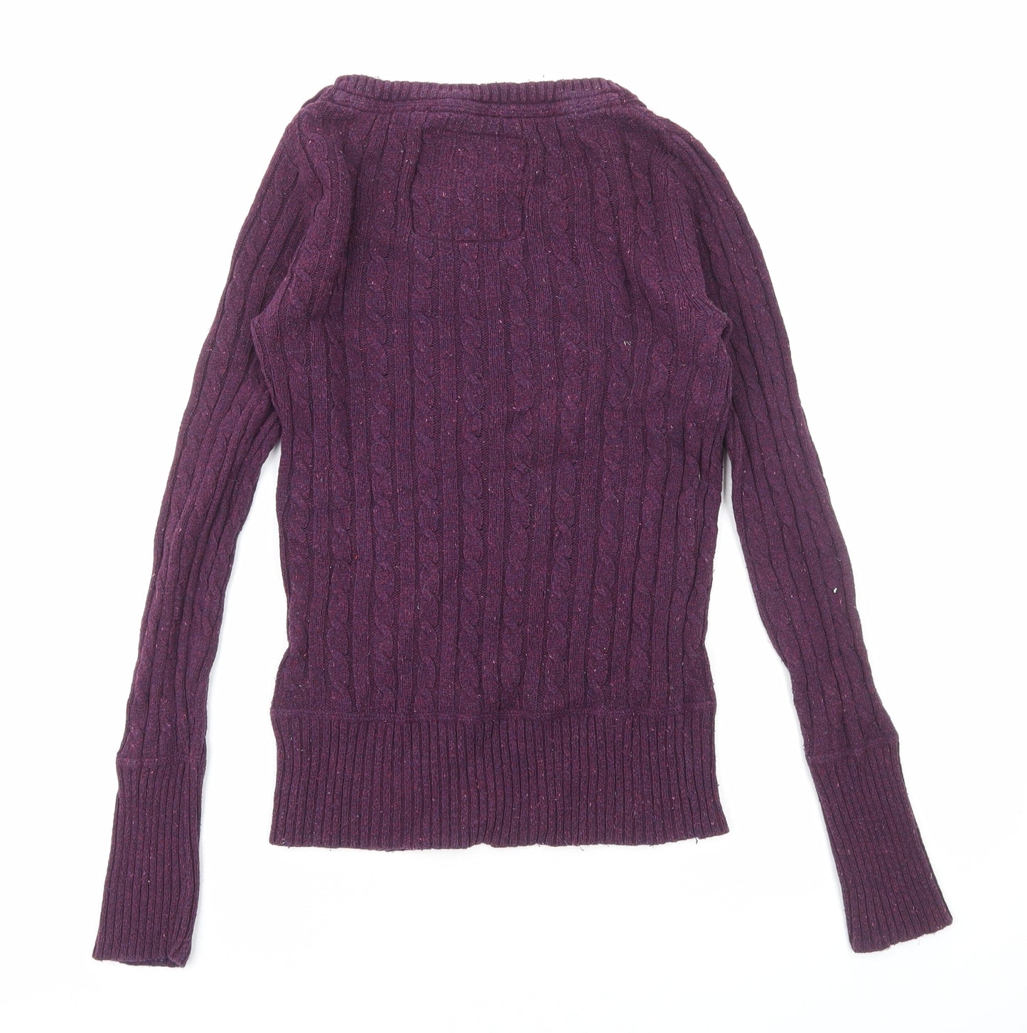 Superdry Womens Purple Boat Neck Cotton Pullover Jumper Size S
