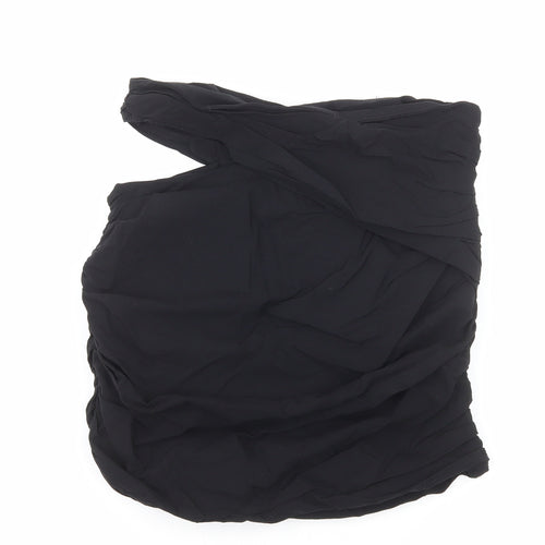 Zara Womens Black Cotton Bandage Skirt Size M Zip