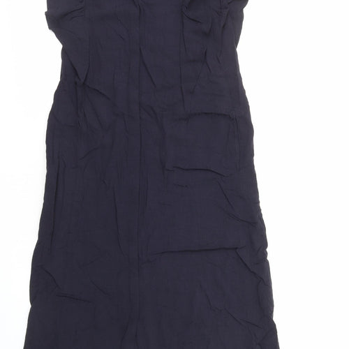 H&M Womens Blue Viscose A-Line Size 8 V-Neck Pullover