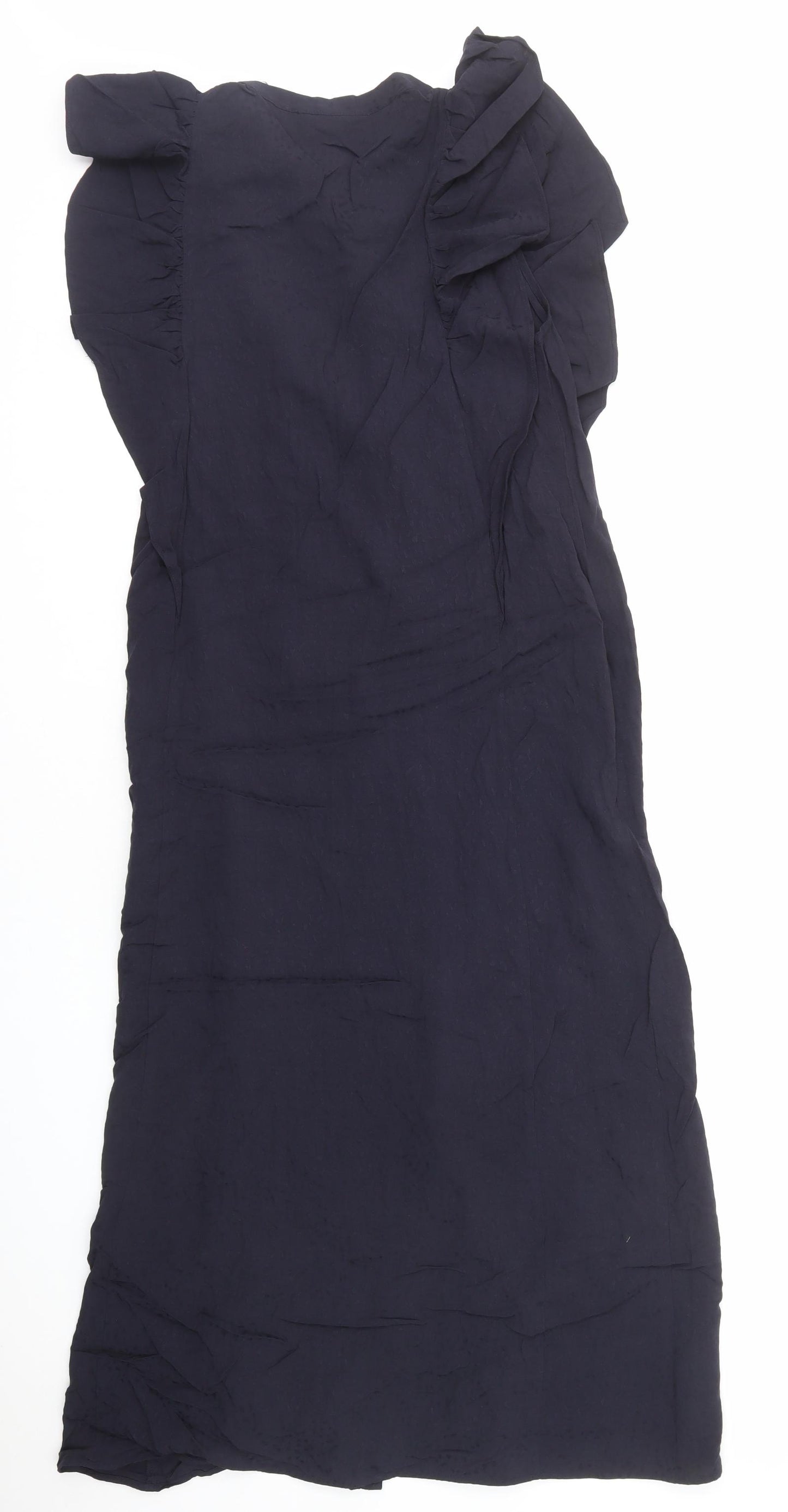 H&M Womens Blue Viscose A-Line Size 8 V-Neck Pullover