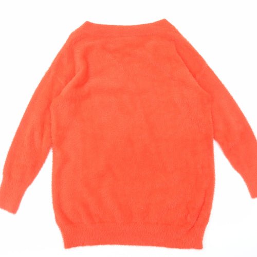 Wallis Womens Red V-Neck Polyamide Pullover Jumper Size S