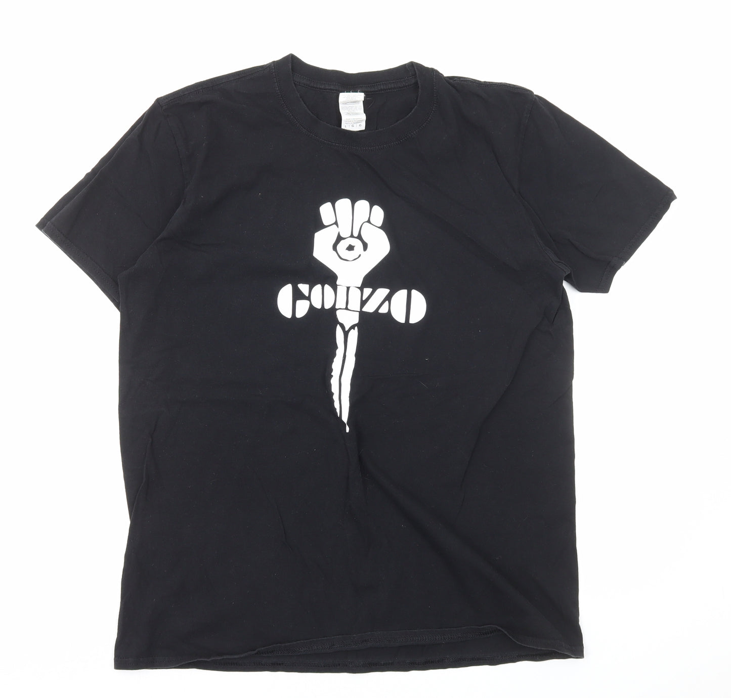 Gildan Mens Black Camel T-Shirt Size L Round Neck - Gonzo