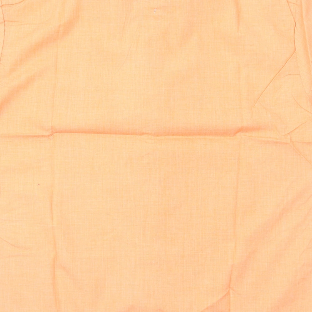 Smith & Turner Mens Orange Cotton Dress Shirt Size M Collared Button