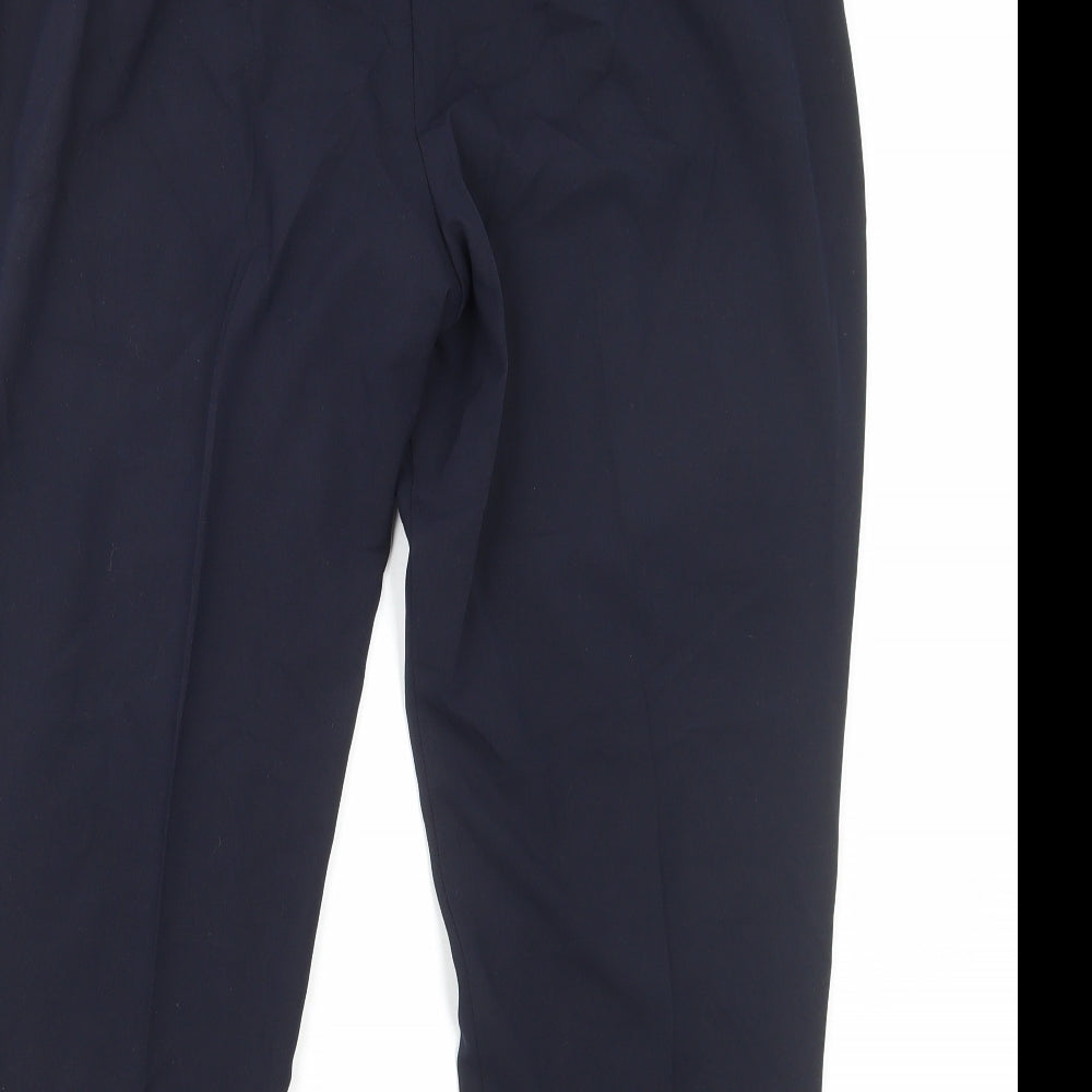 Marks and Spencer Womens Blue Viscose Trousers Size 18 Regular Drawstring