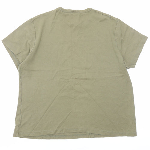 Tesco Womens Green Cotton Basic T-Shirt Size 20 Round Neck