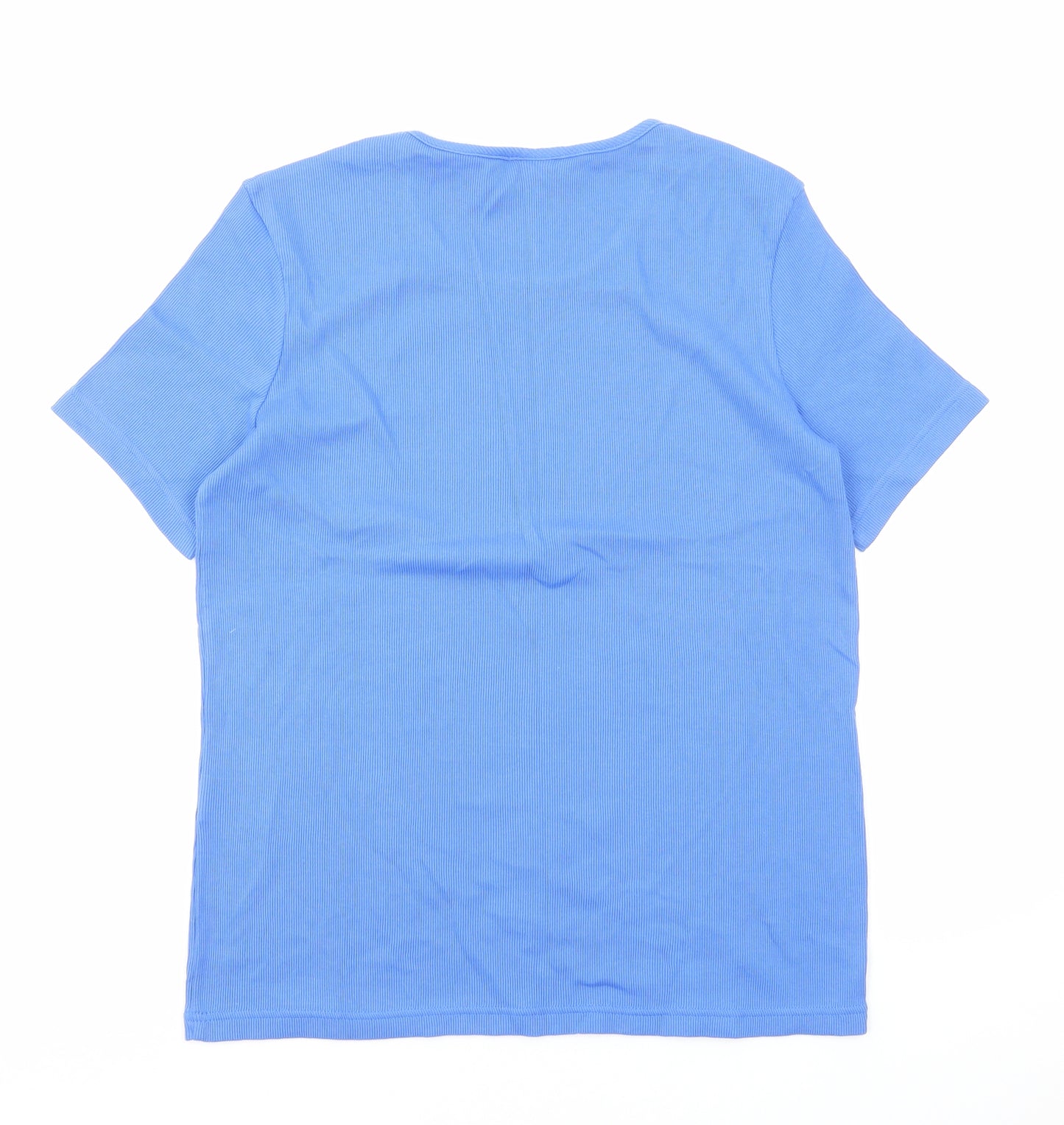 Damart Womens Blue Cotton Basic T-Shirt Size 18 Round Neck