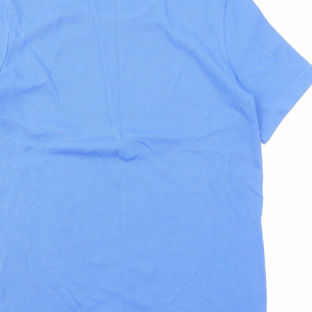 Damart Womens Blue Cotton Basic T-Shirt Size 18 Round Neck