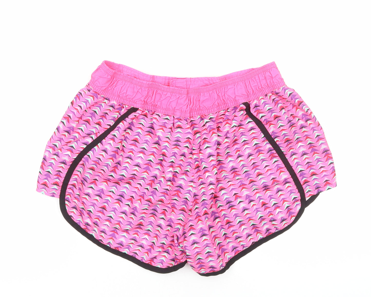 Hot Tuna Womens Pink Geometric Polyester Sweat Shorts Size 12 Regular Pull On - Swim Shorts