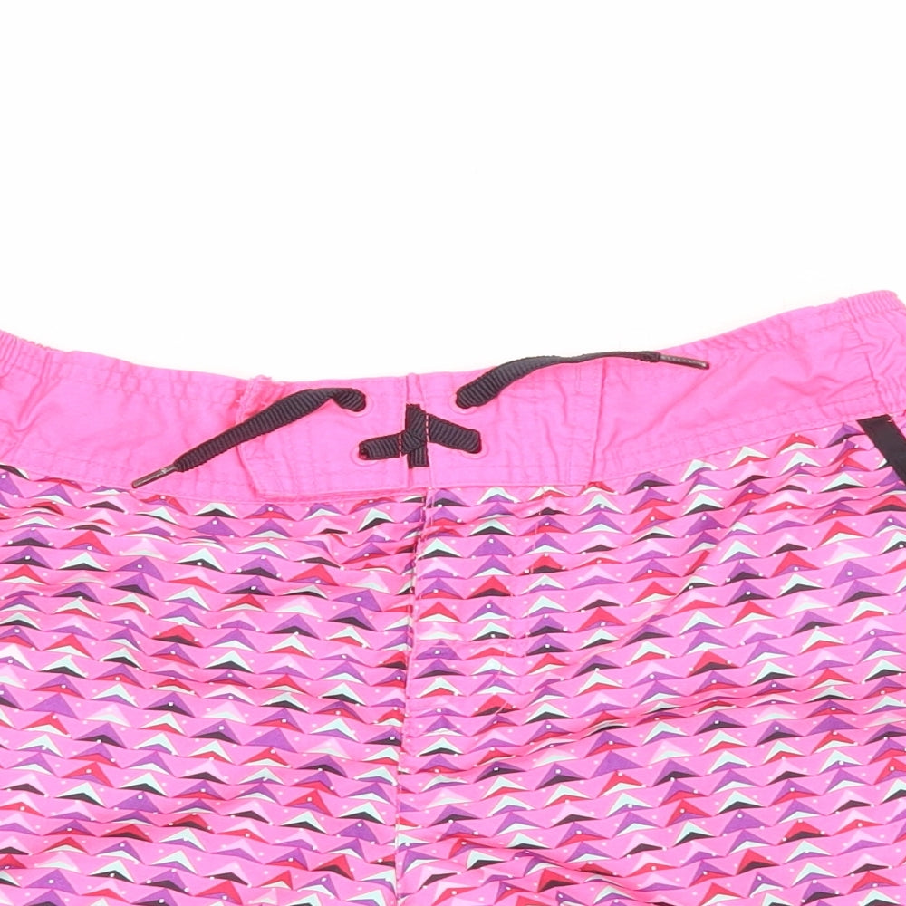 Hot Tuna Womens Pink Geometric Polyester Sweat Shorts Size 12 Regular Pull On - Swim Shorts