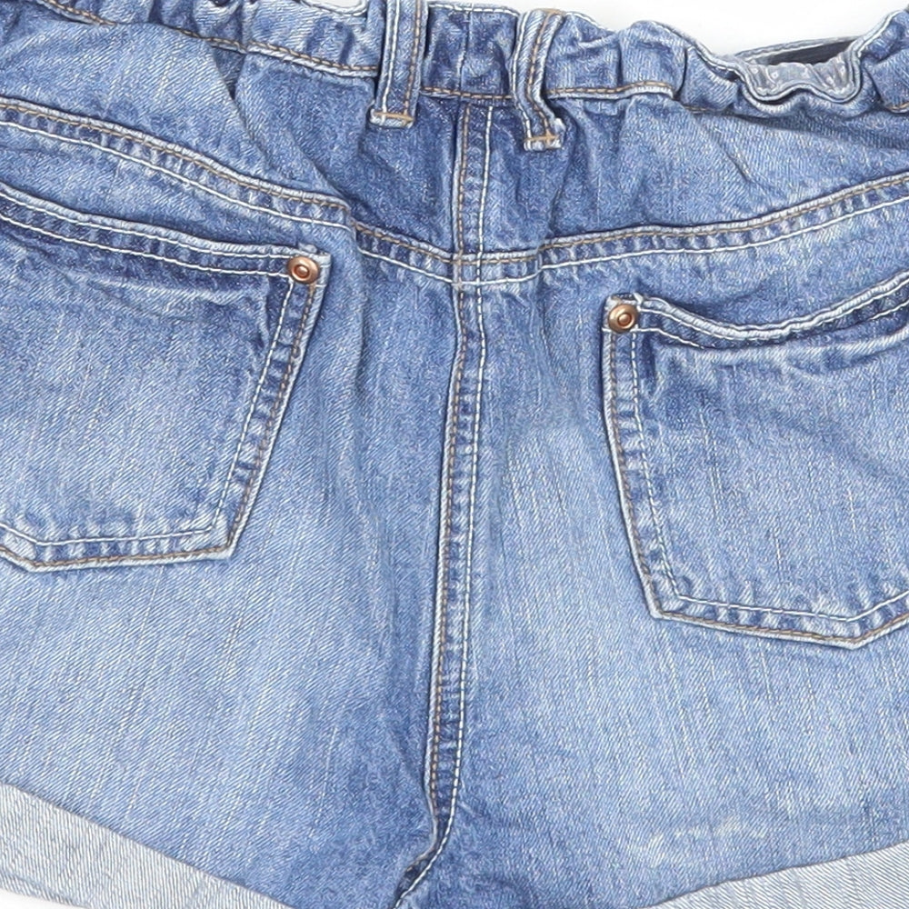 Nutmeg Girls Blue Cotton Mom Shorts Size 12-13 Years Regular Zip