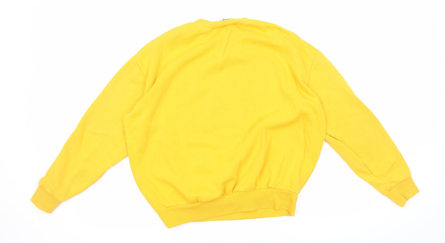 Primark Womens Yellow Cotton Pullover Sweatshirt Size M Pullover - Winnie the Pooh