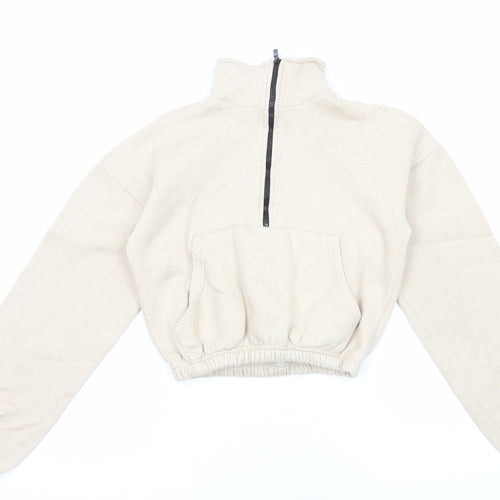 I SAW IT FIRST Womens Beige Cotton Pullover Sweatshirt Size 6 Pullover