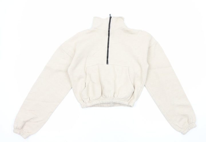 I SAW IT FIRST Womens Beige Cotton Pullover Sweatshirt Size 6 Pullover