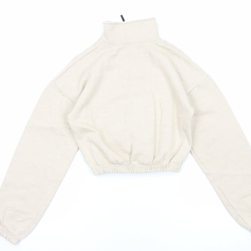 I SAW IT FIRST Womens Beige Cotton Pullover Sweatshirt Size 6 Pullover