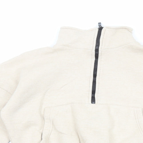I SAW IT FIRST Womens Beige Cotton Pullover Sweatshirt Size 6 Pullover
