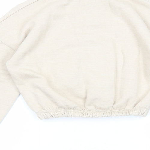 I SAW IT FIRST Womens Beige Cotton Pullover Sweatshirt Size 6 Pullover