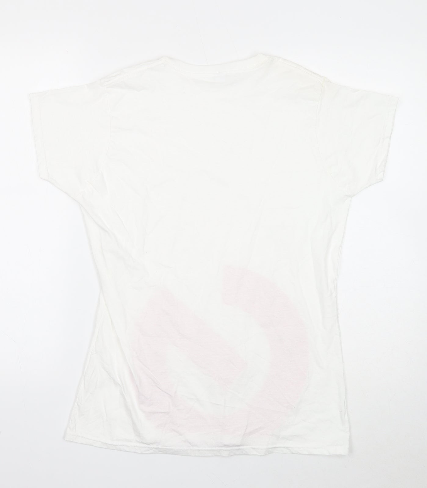 Gildan Womens White Cotton Basic T-Shirt Size XL Round Neck