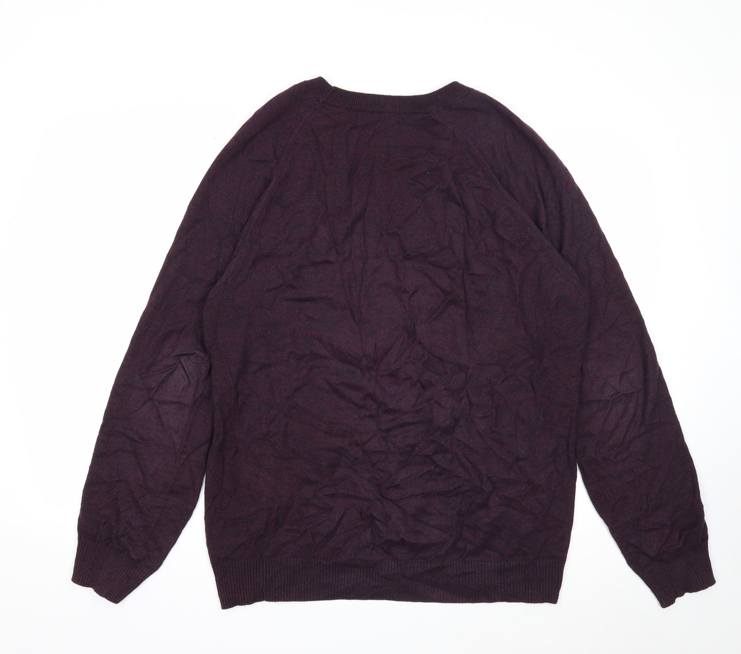 Primark Mens Purple Round Neck Cotton Pullover Jumper Size XL Long Sleeve