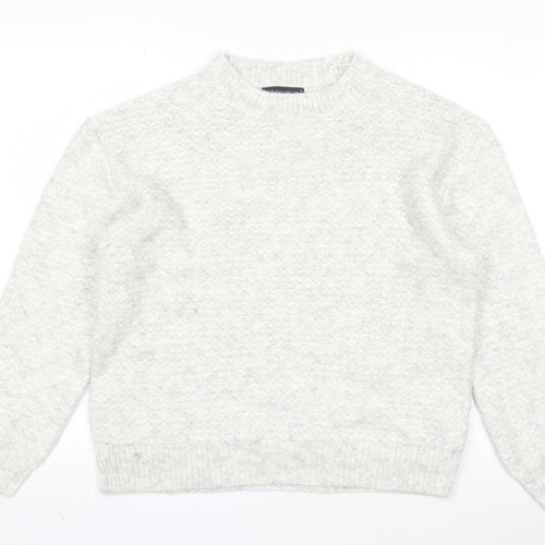 Marks and Spencer Womens Grey Round Neck Acrylic Pullover Jumper Size M