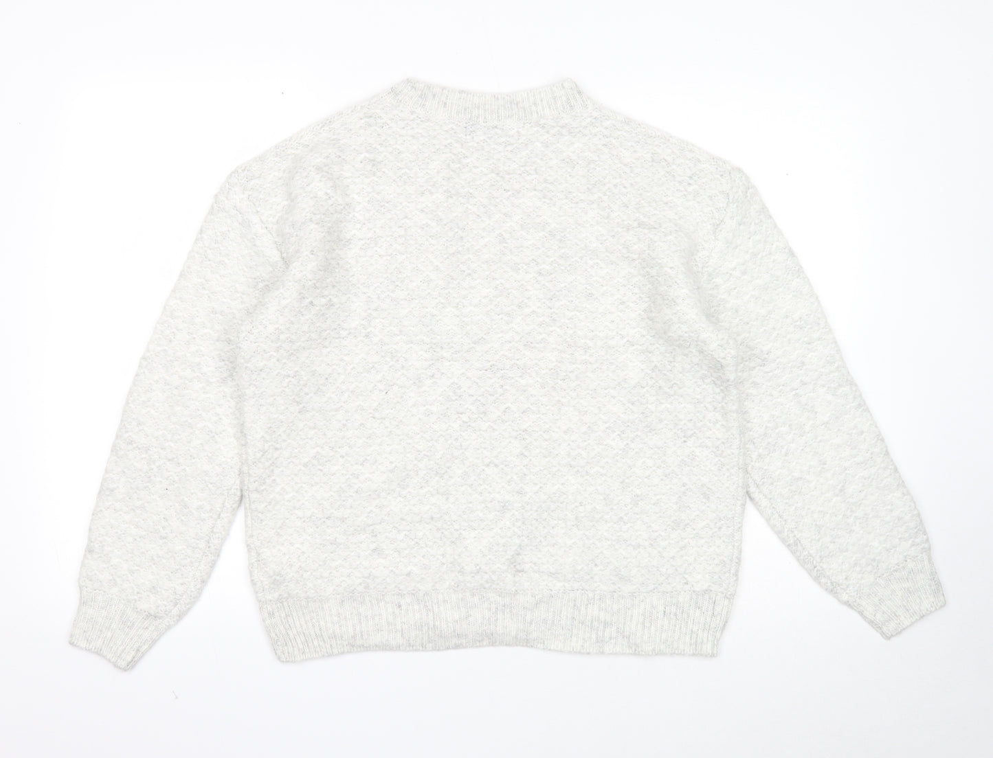 Marks and Spencer Womens Grey Round Neck Acrylic Pullover Jumper Size M