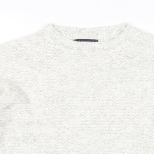 Marks and Spencer Womens Grey Round Neck Acrylic Pullover Jumper Size M